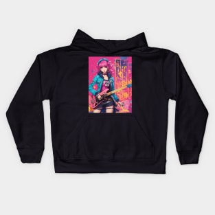 Waifu Guitar Heavy Metal Kids Hoodie